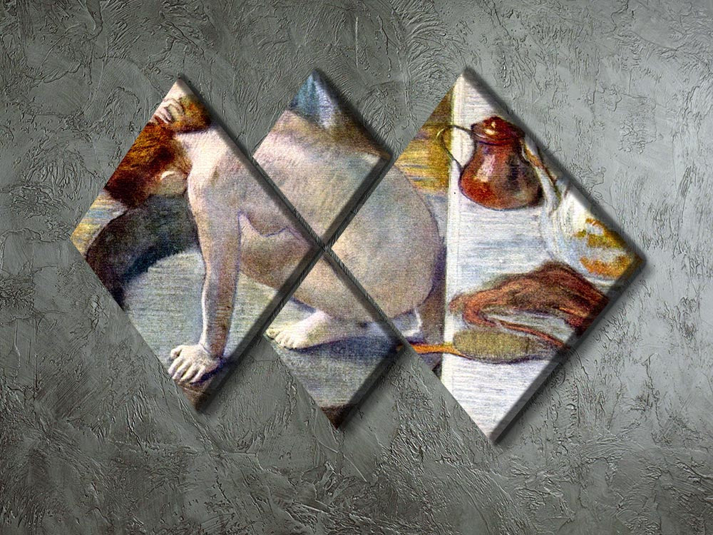 Woman washing in the tub by Degas 4 Square Multi Panel Canvas - Canvas Art Rocks - 2