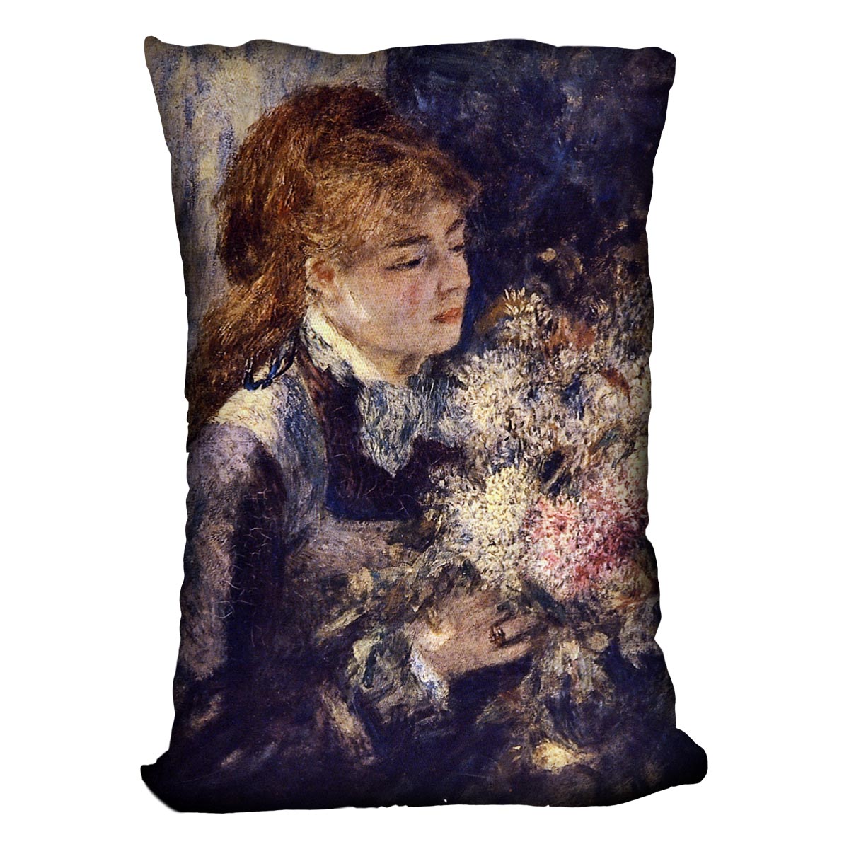 Woman with Lilacs by Renoir Cushion