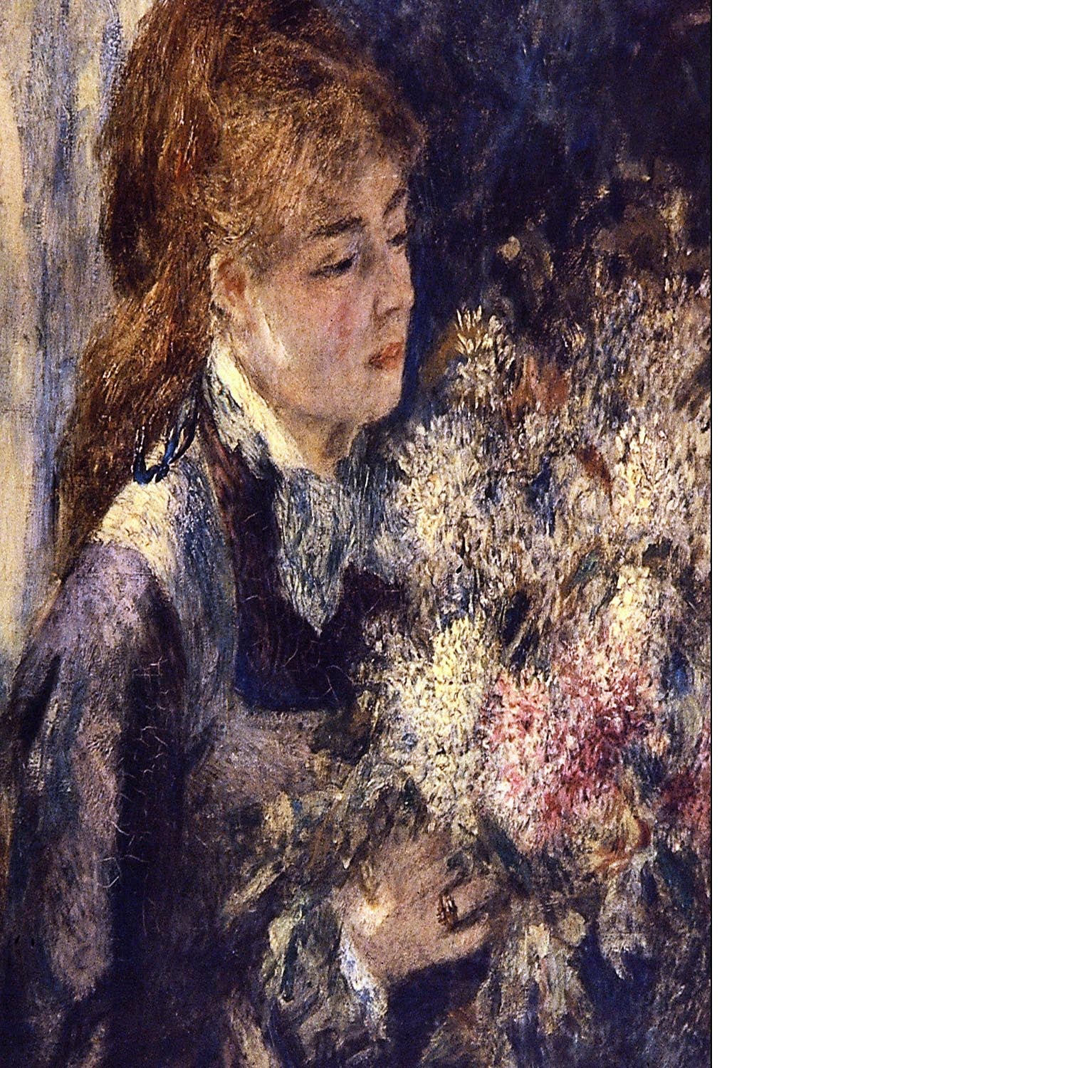 Woman with Lilacs by Renoir Floating Framed Canvas