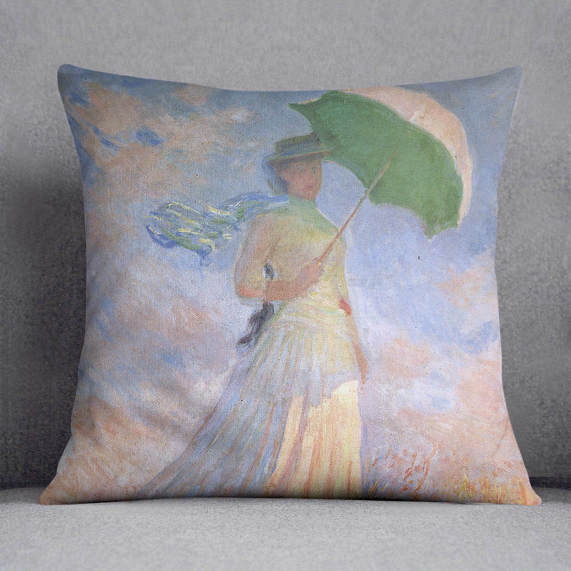 Woman with Parasol 2 by Monet Cushion