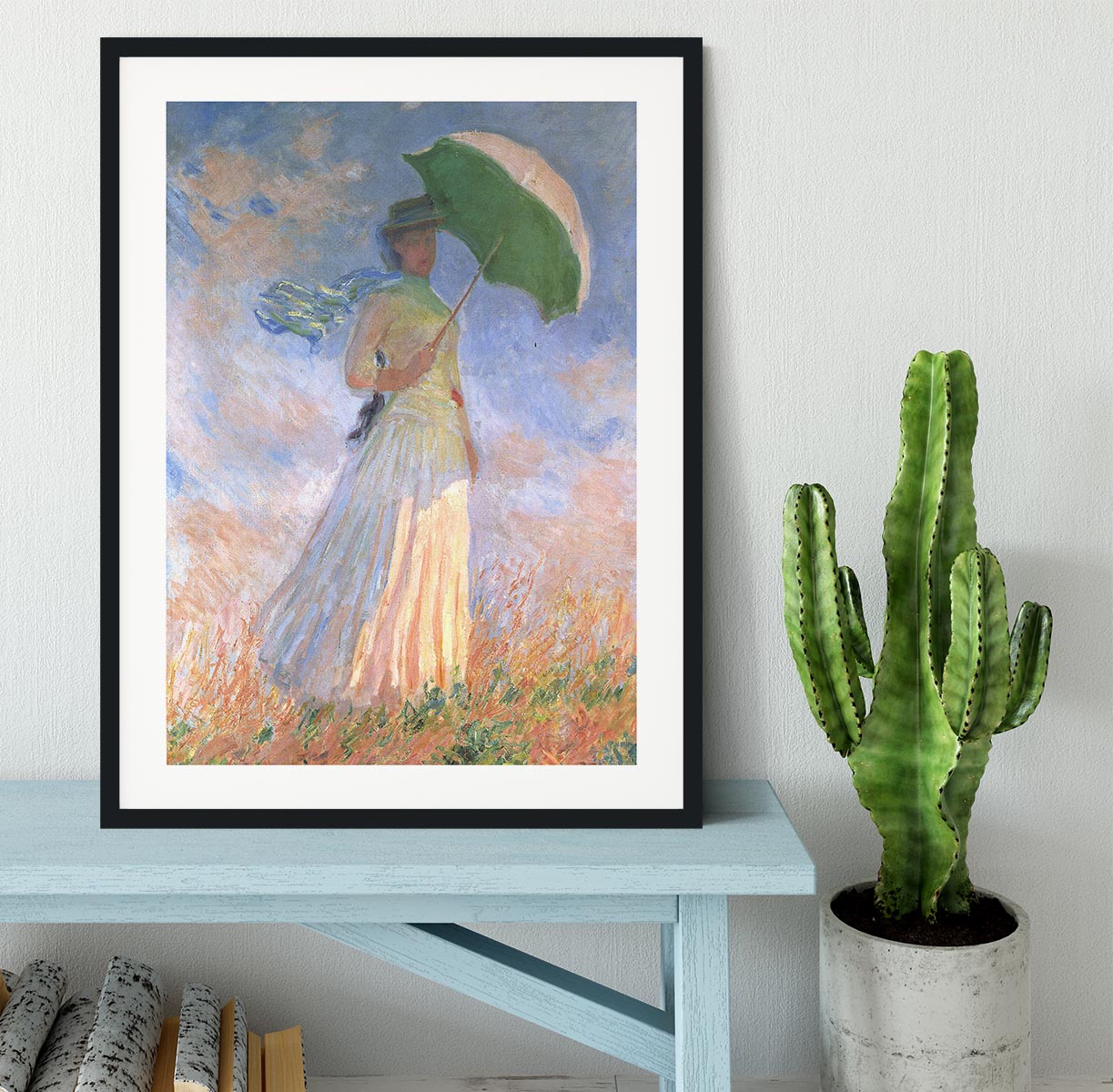 Woman with Parasol 2 by Monet Framed Print - Canvas Art Rocks - 1