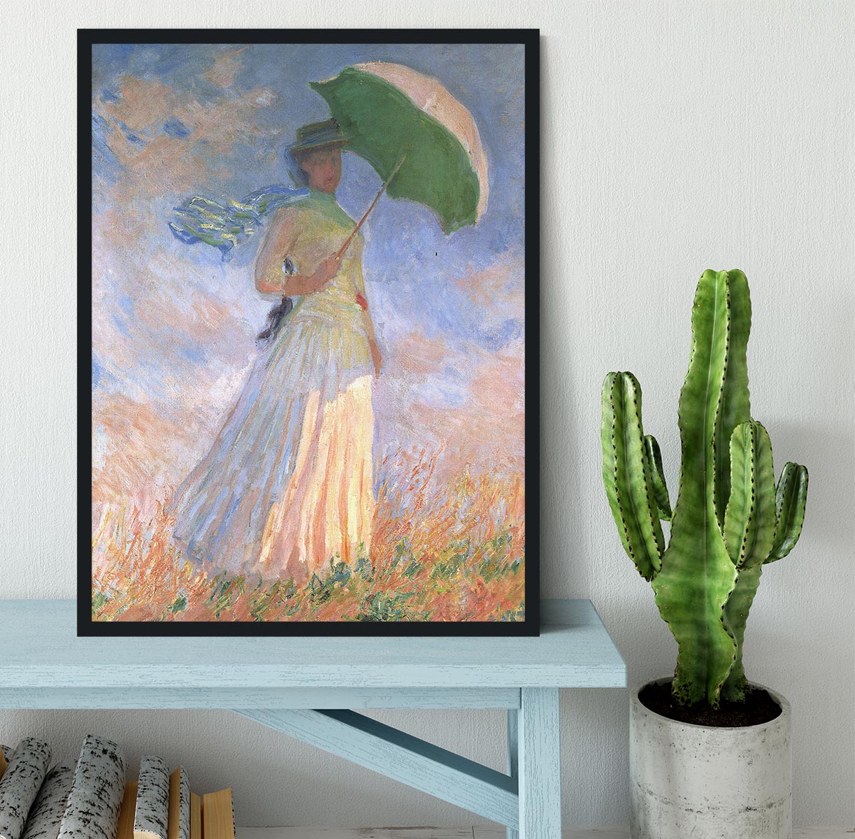 Woman with Parasol 2 by Monet Framed Print - Canvas Art Rocks - 2