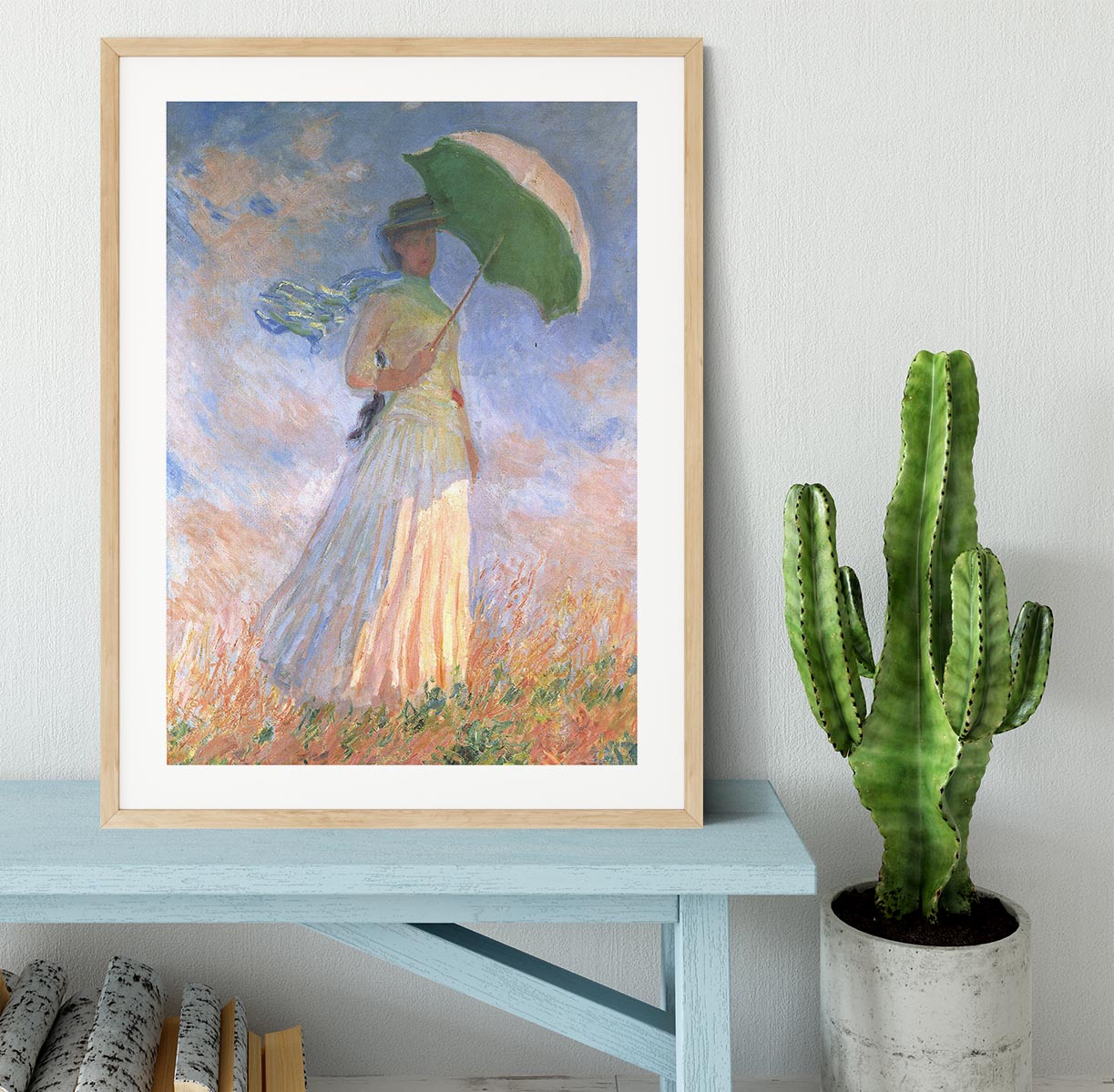 Woman with Parasol 2 by Monet Framed Print - Canvas Art Rocks - 3