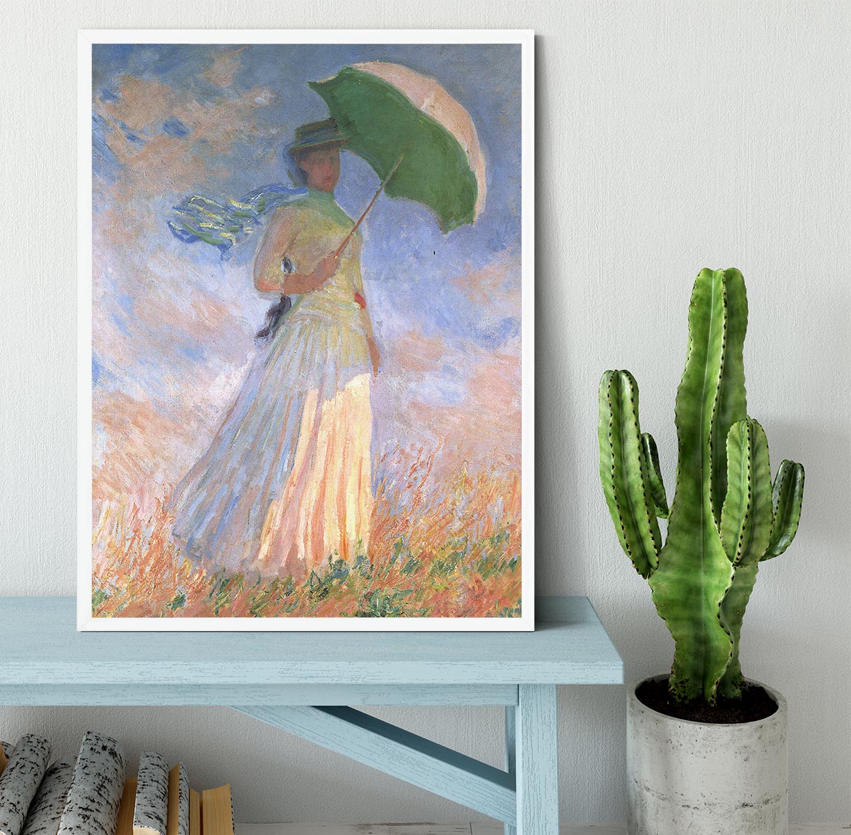 Woman with Parasol 2 by Monet Framed Print - Canvas Art Rocks -6