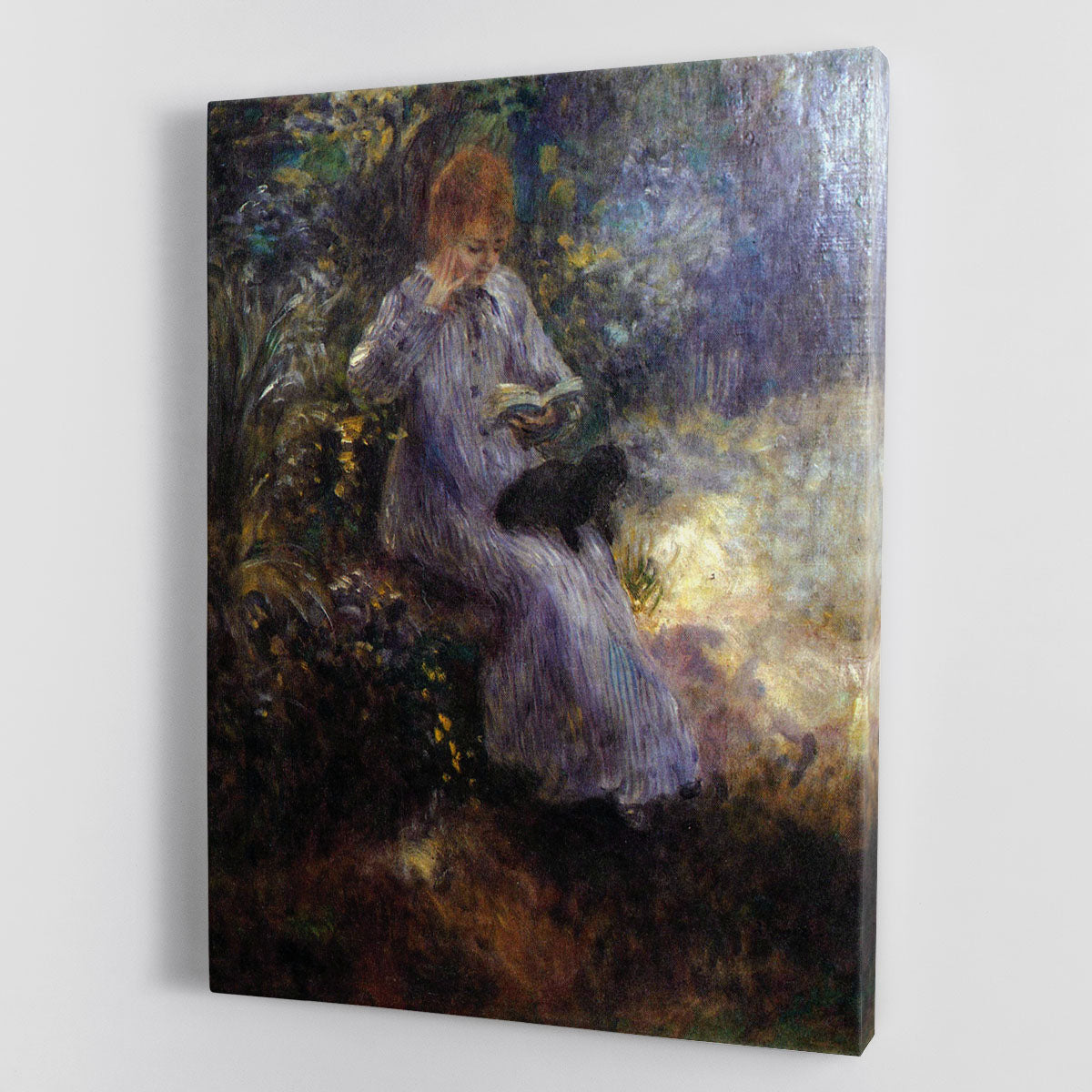 Woman with a black dog by Renoir Canvas Print or Poster - Canvas Art Rocks - 1
