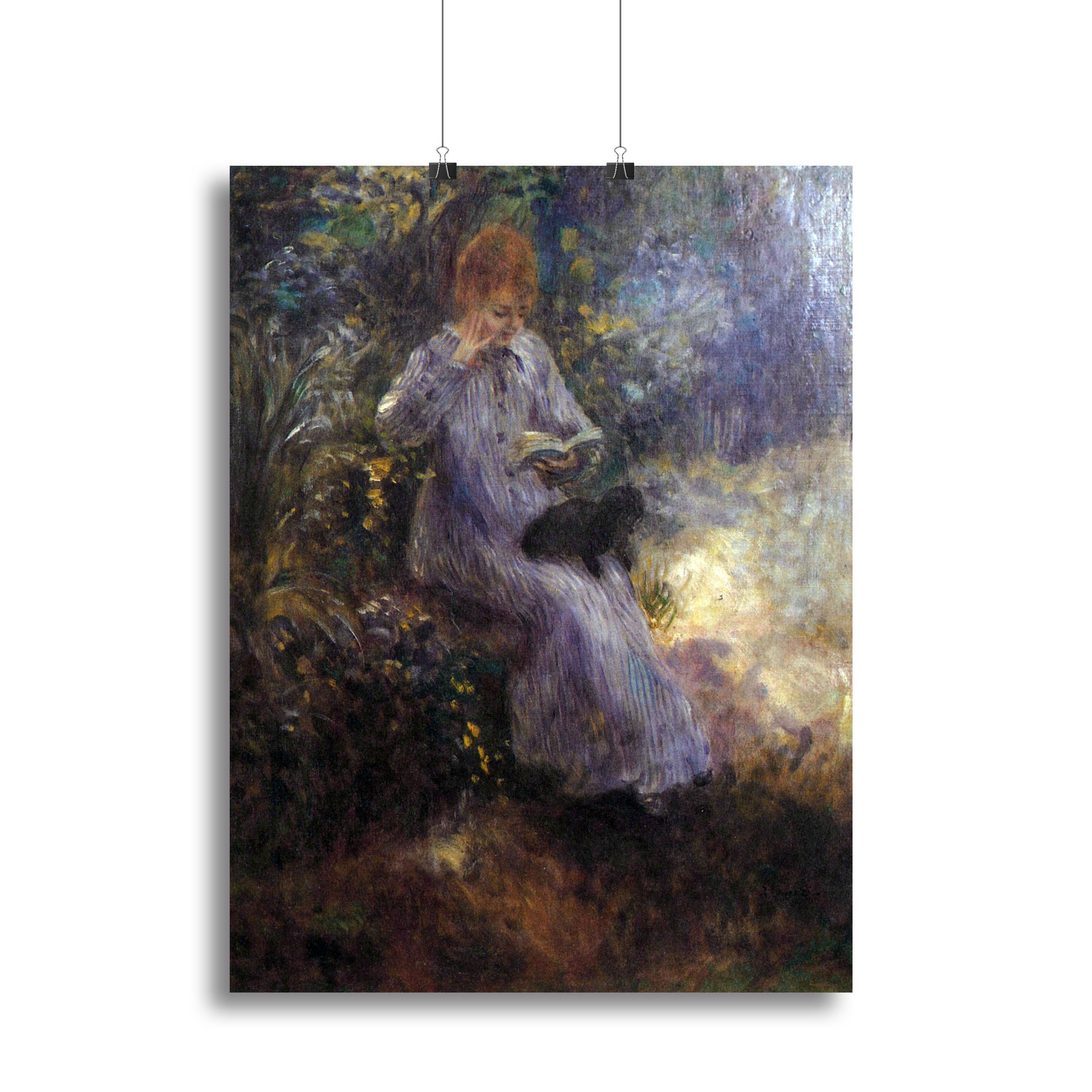 Woman with a black dog by Renoir Canvas Print or Poster - Canvas Art Rocks - 2