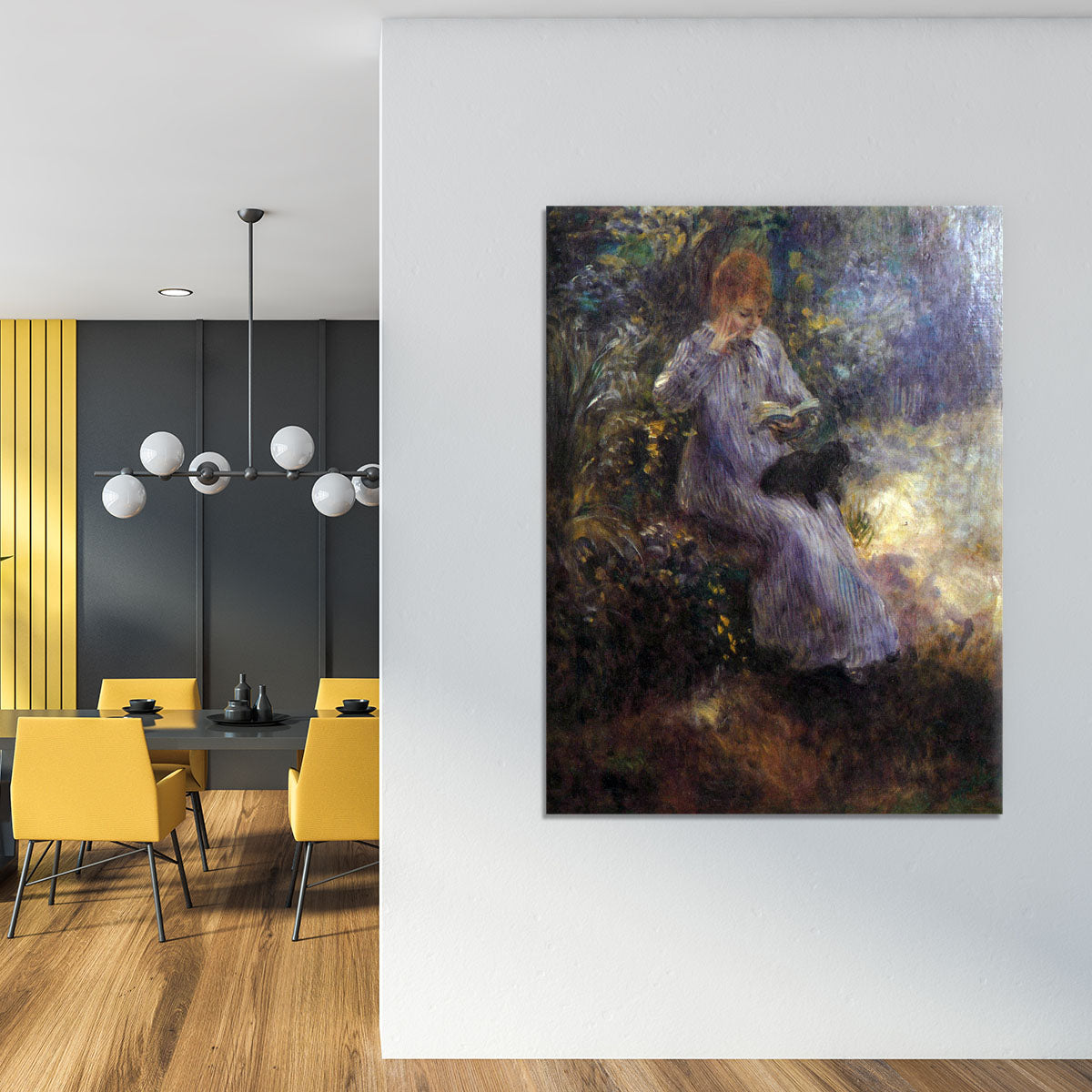 Woman with a black dog by Renoir Canvas Print or Poster - Canvas Art Rocks - 4