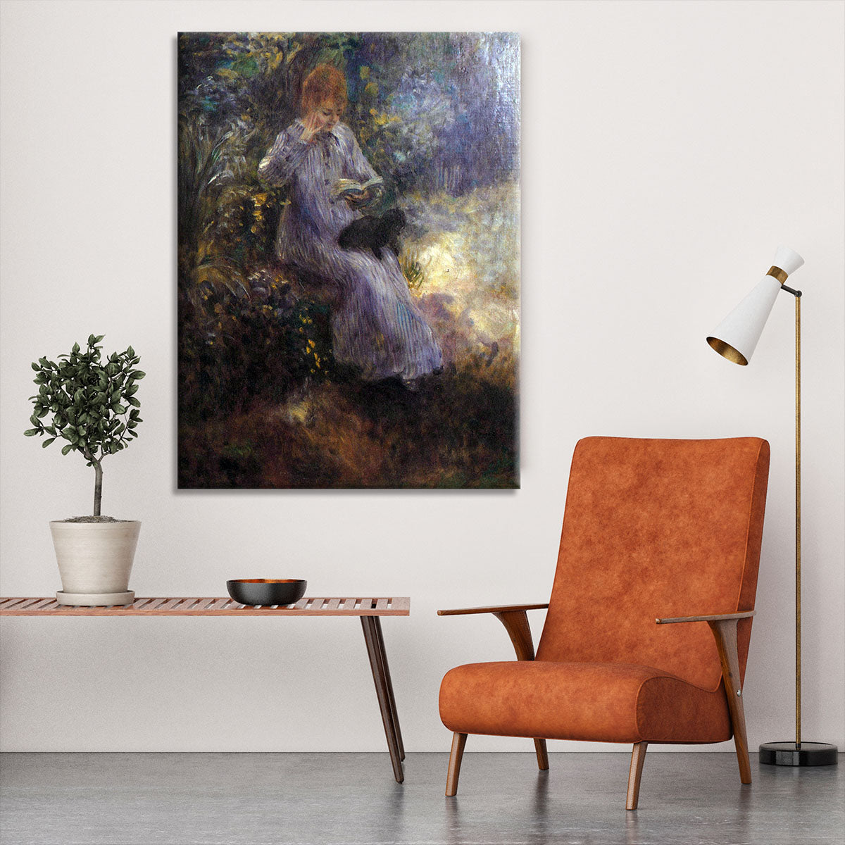 Woman with a black dog by Renoir Canvas Print or Poster - Canvas Art Rocks - 6