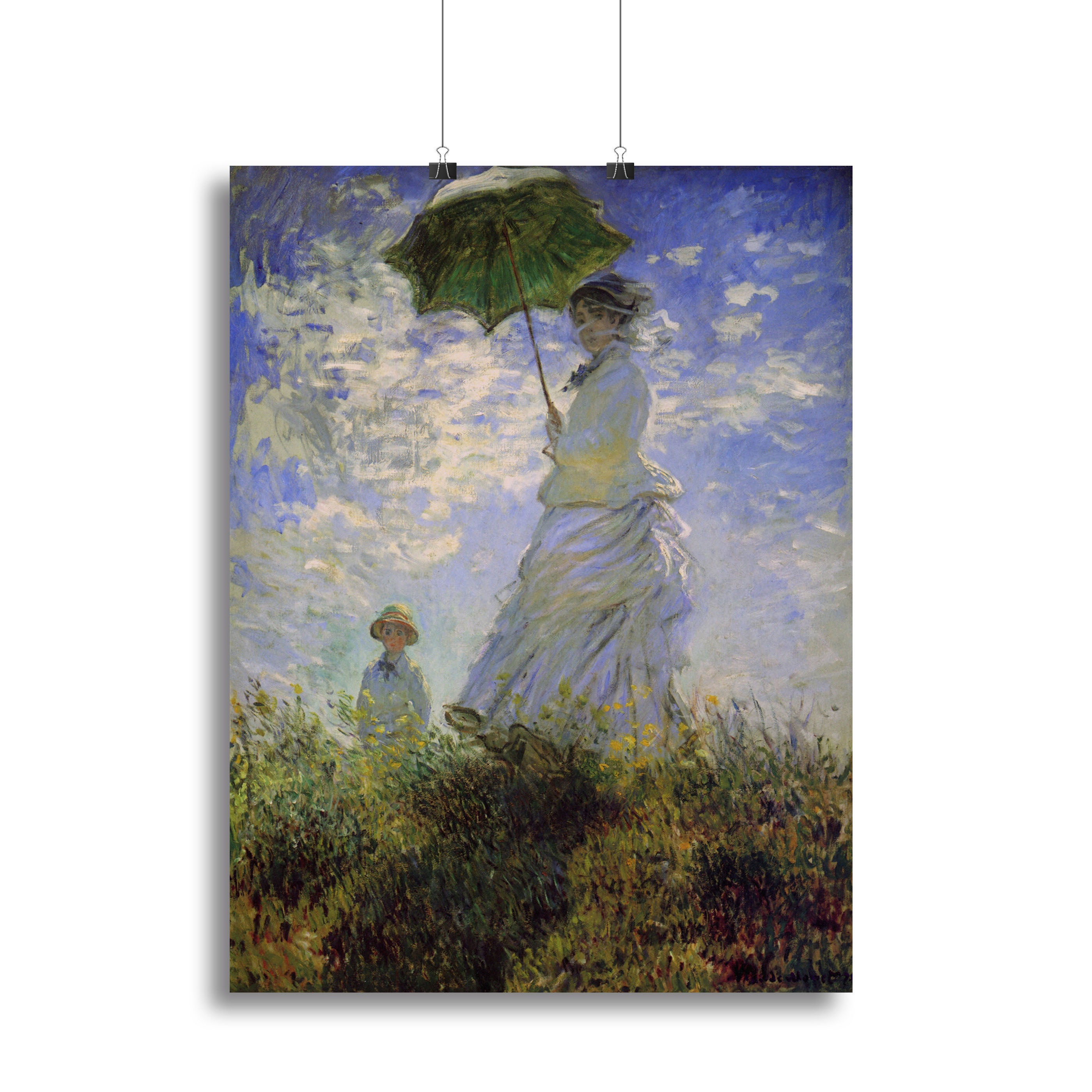 Woman with a parasol by Monet Canvas Print or Poster - Canvas Art Rocks - 2