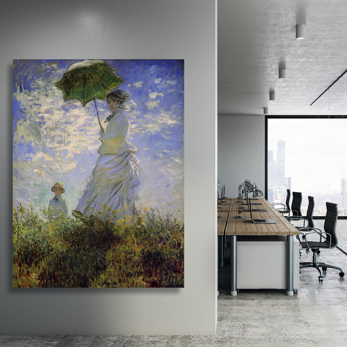 Woman with a parasol by Monet Canvas Print or Poster - Canvas Art Rocks - 3