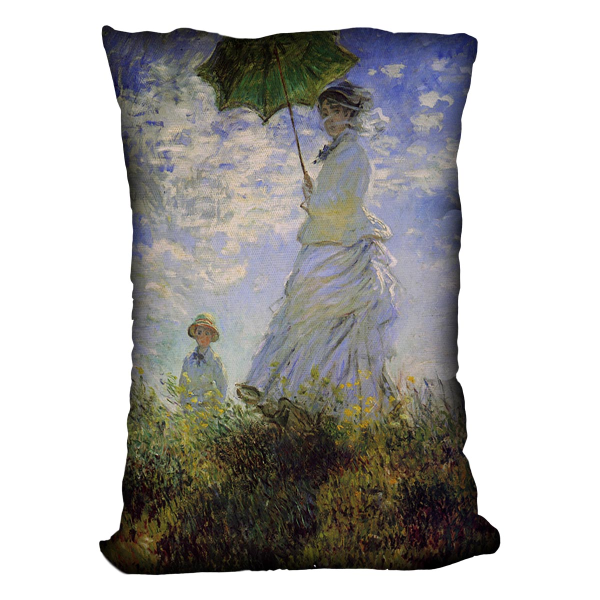Woman with a parasol by Monet Cushion