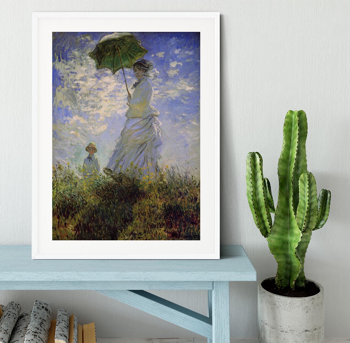 Woman with a parasol by Monet Framed Print - Canvas Art Rocks - 5