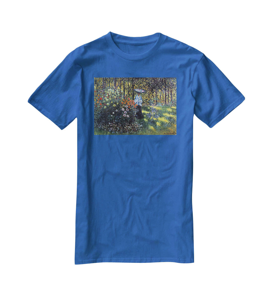 Woman with a parasol in the garden of Argenteuil by Monet T-Shirt - Canvas Art Rocks - 2