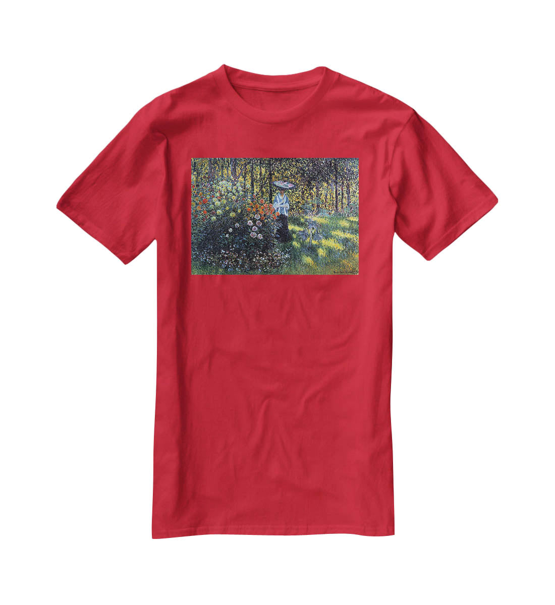 Woman with a parasol in the garden of Argenteuil by Monet T-Shirt - Canvas Art Rocks - 4