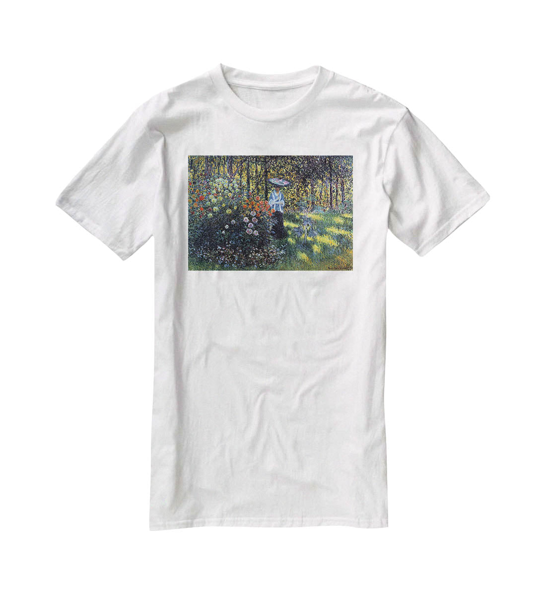 Woman with a parasol in the garden of Argenteuil by Monet T-Shirt - Canvas Art Rocks - 5