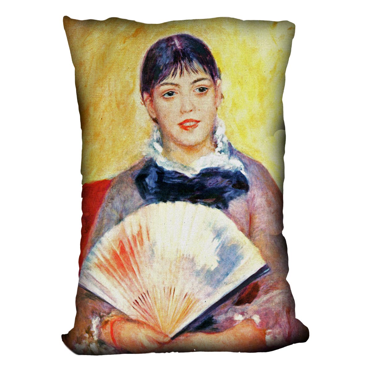 Woman with fan by Renoir Cushion