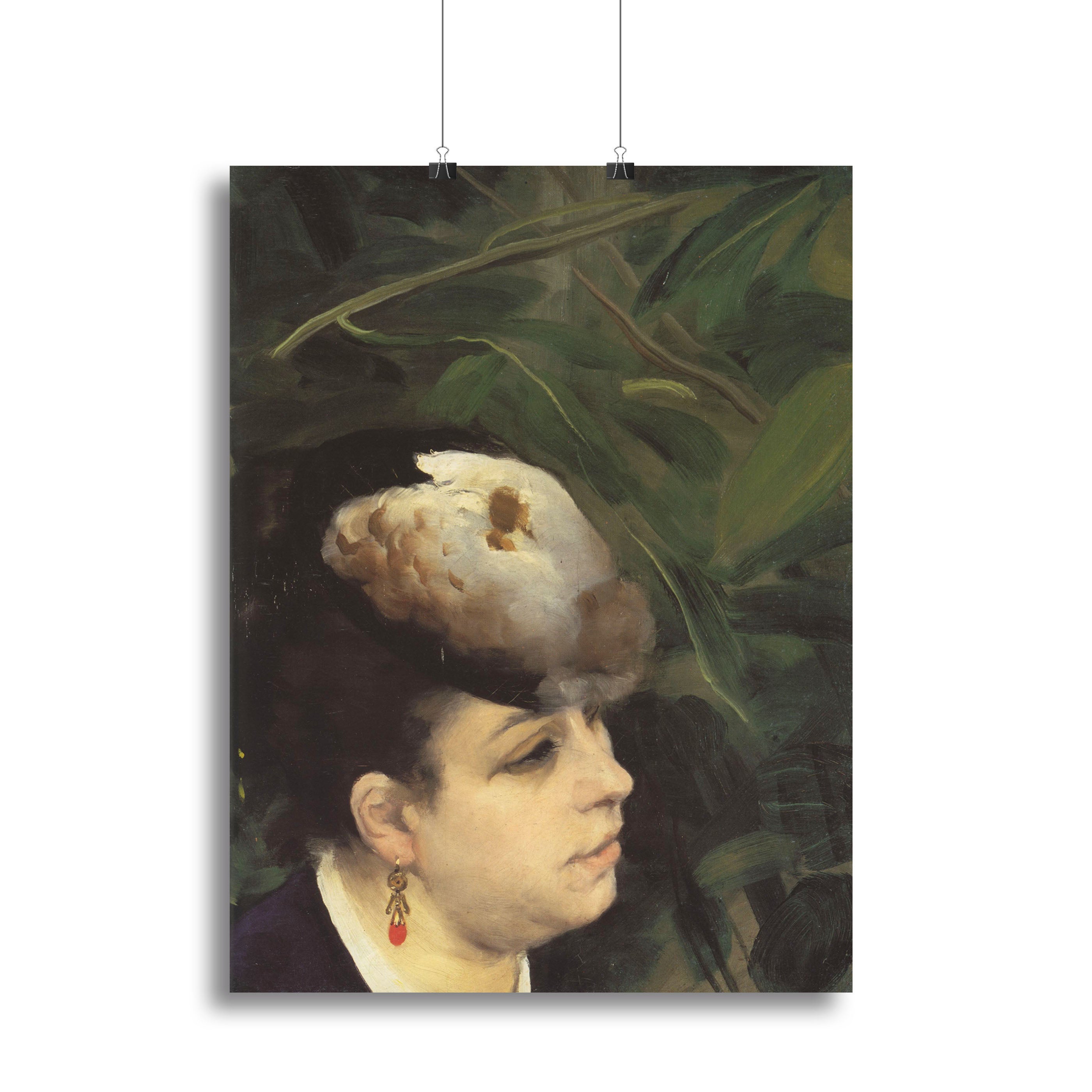 Woman with gull feathe Detail by Renoir Canvas Print or Poster - Canvas Art Rocks - 2