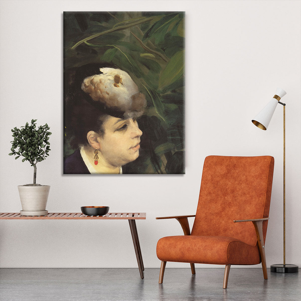 Woman with gull feathe Detail by Renoir Canvas Print or Poster - Canvas Art Rocks - 6