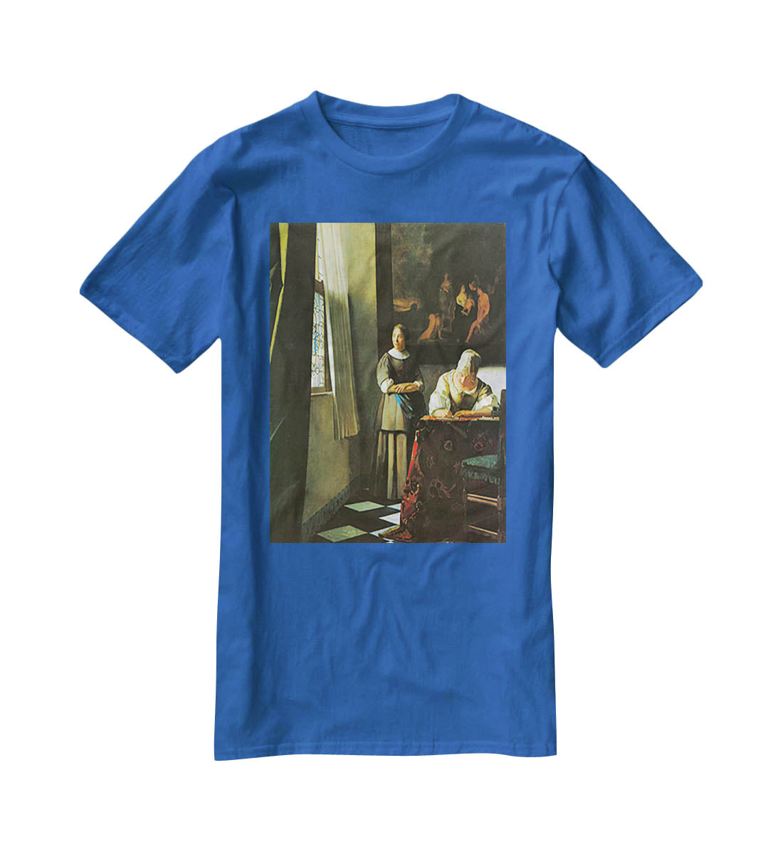 Woman with messenger by Vermeer T-Shirt - Canvas Art Rocks - 2