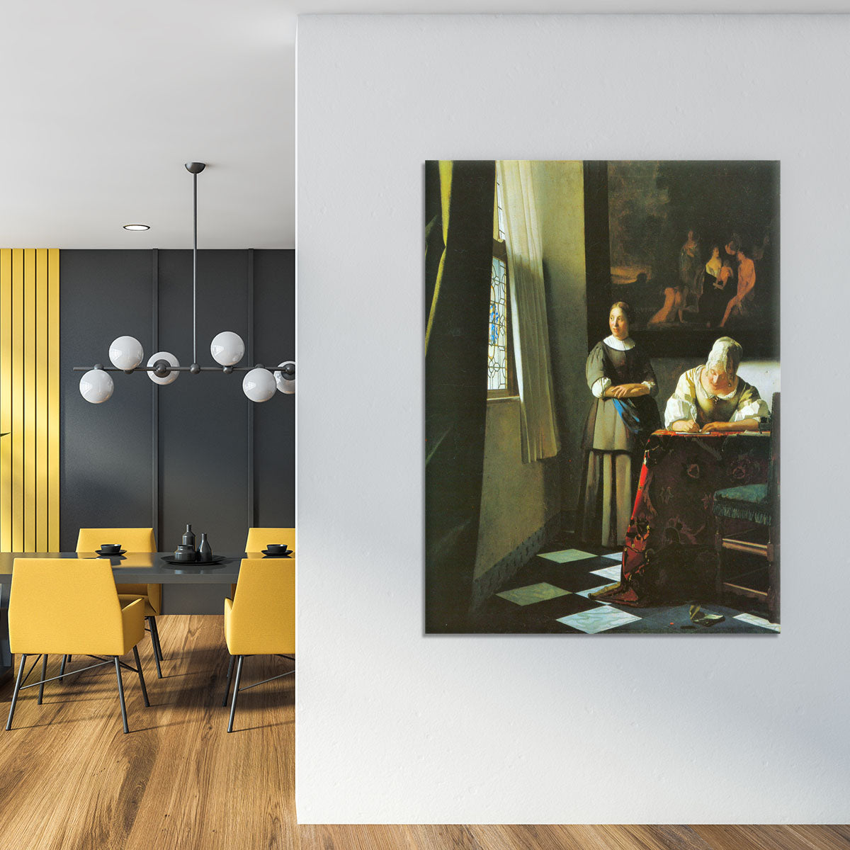 Woman with messenger by Vermeer Canvas Print or Poster - Canvas Art Rocks - 4