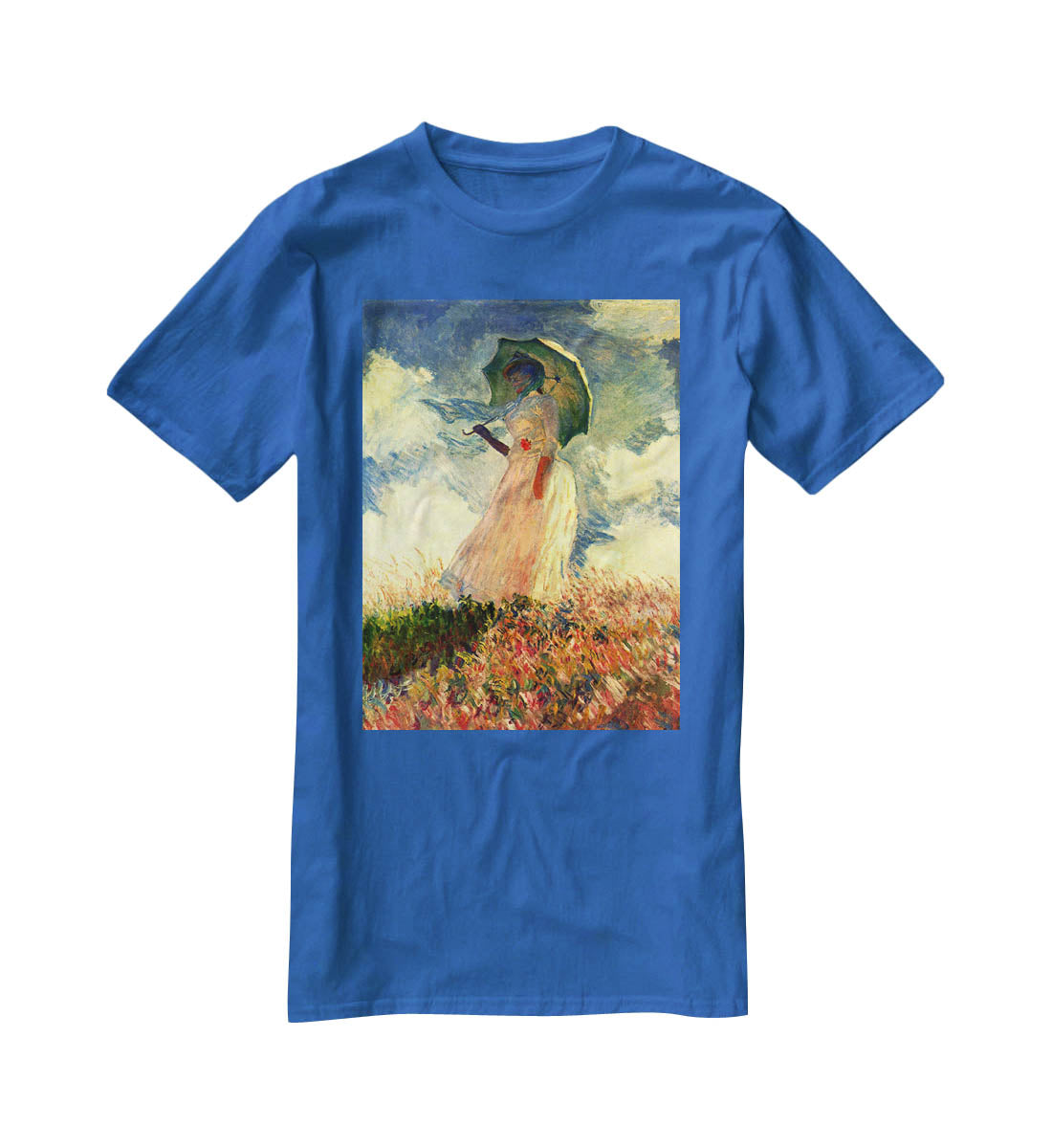 Woman with sunshade by Monet T-Shirt - Canvas Art Rocks - 2
