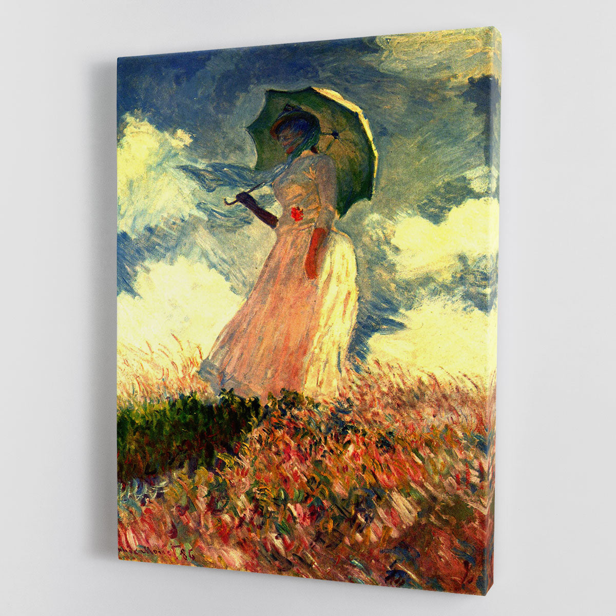 Woman with sunshade by Monet Canvas Print or Poster - Canvas Art Rocks - 1