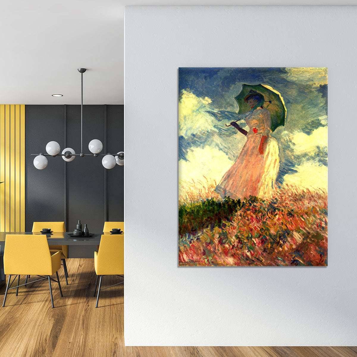 Woman with sunshade by Monet Canvas Print or Poster - Canvas Art Rocks - 4
