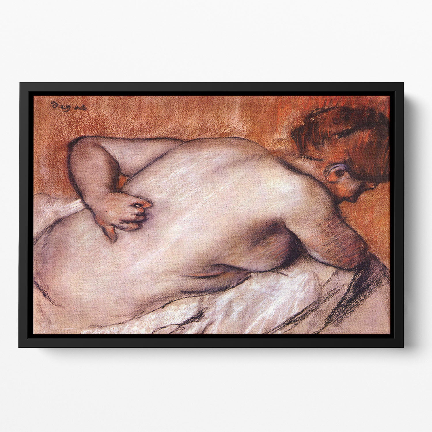Womans back by Degas Floating Framed Canvas