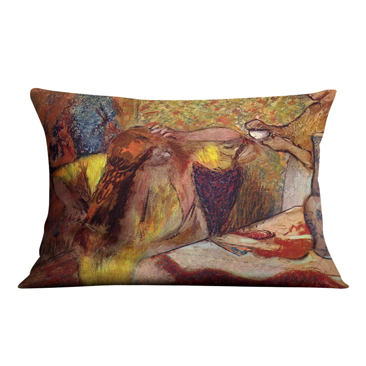 Women at the toilet 1 by Degas Cushion