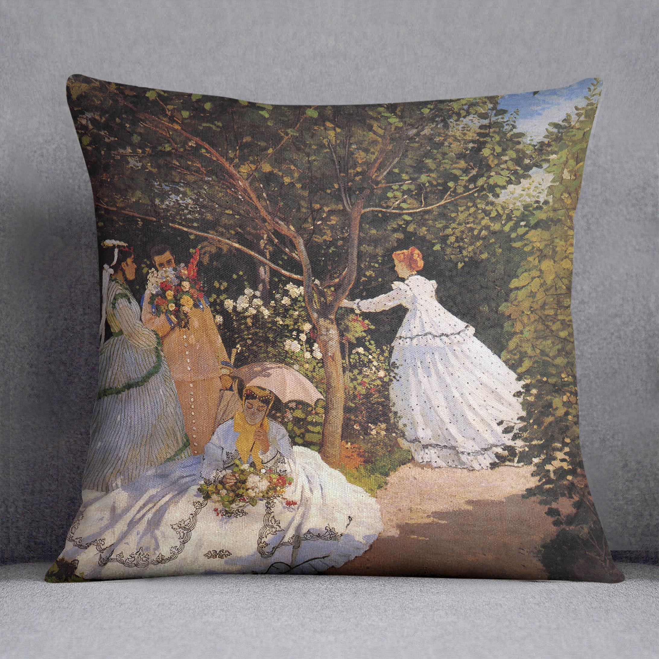 Women in the Garden by Monet Cushion