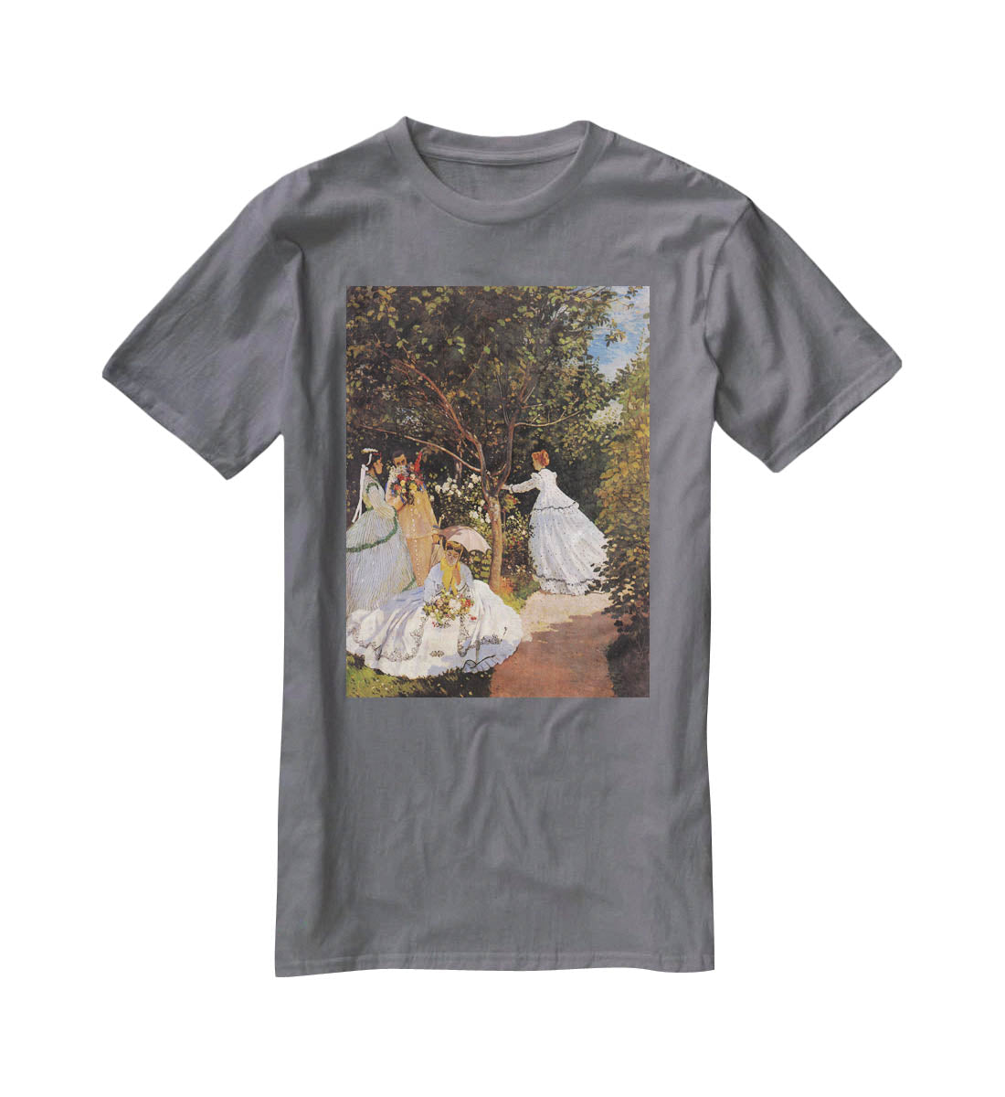 Women in the Garden by Monet T-Shirt - Canvas Art Rocks - 3