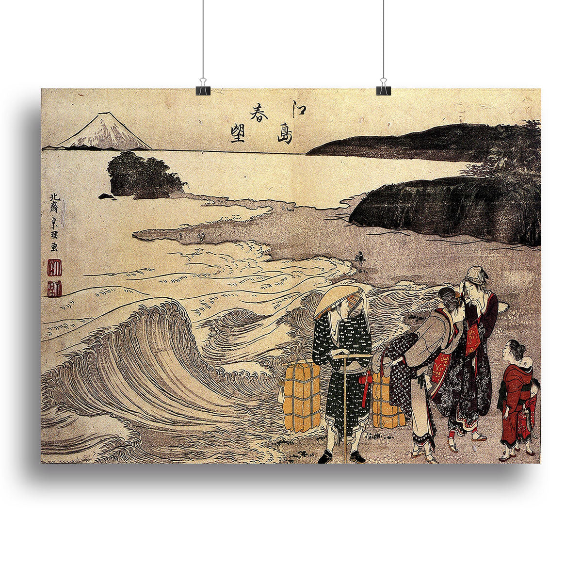 Women on the beach of Enoshima by Hokusai Canvas Print or Poster - Canvas Art Rocks - 2