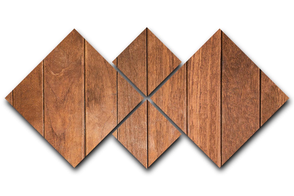 Wood arraged vertical pattern 4 Square Multi Panel Canvas - Canvas Art Rocks - 1