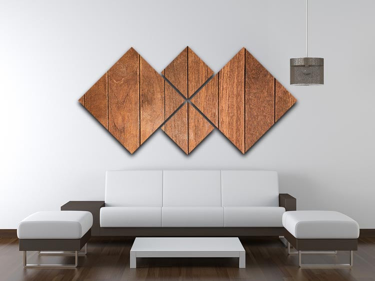 Wood arraged vertical pattern 4 Square Multi Panel Canvas - Canvas Art Rocks - 3