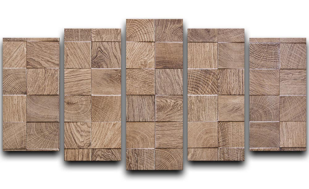 Wooden background with embossed detail 5 Split Panel Canvas - Canvas Art Rocks - 1