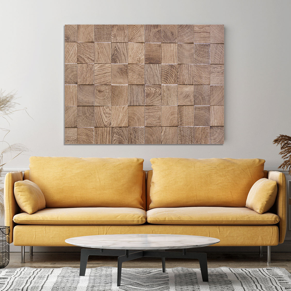 Wooden background with embossed detail Canvas Print or Poster - Canvas Art Rocks - 4
