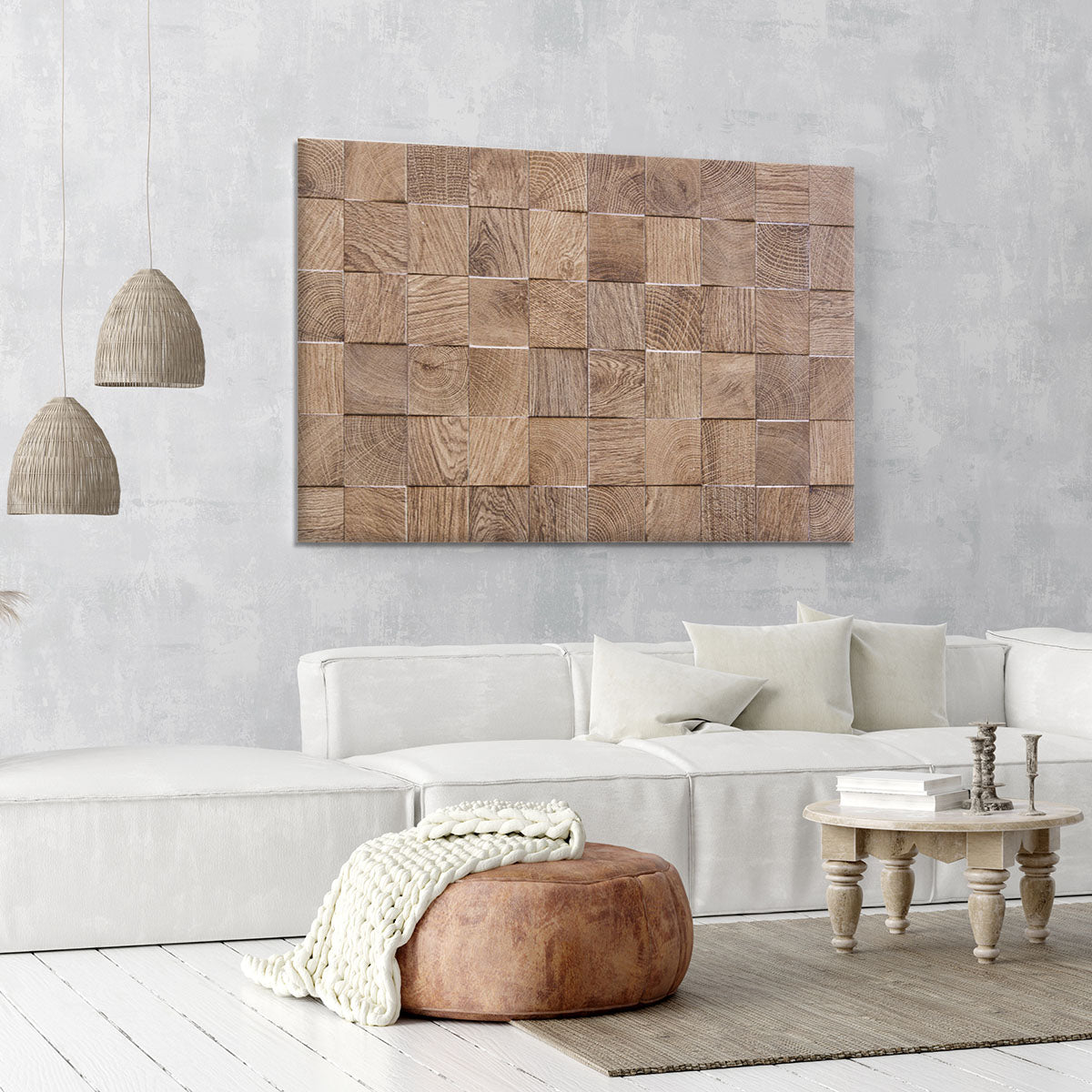 Wooden background with embossed detail Canvas Print or Poster - Canvas Art Rocks - 6