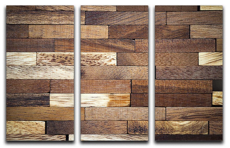 Wooden bars parquet 3 Split Panel Canvas Print - Canvas Art Rocks - 1