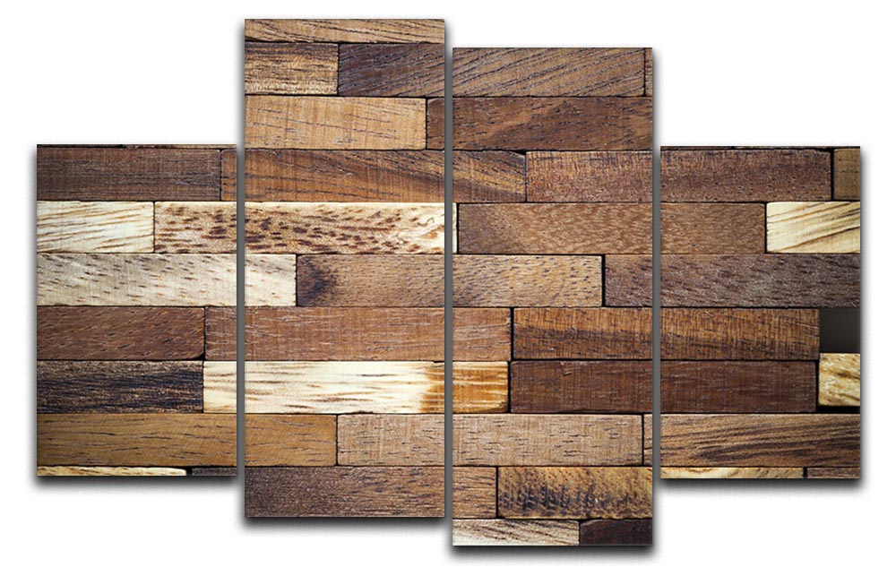 Wooden bars parquet 4 Split Panel Canvas - Canvas Art Rocks - 1