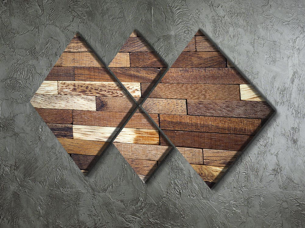 Wooden bars parquet 4 Square Multi Panel Canvas - Canvas Art Rocks - 2