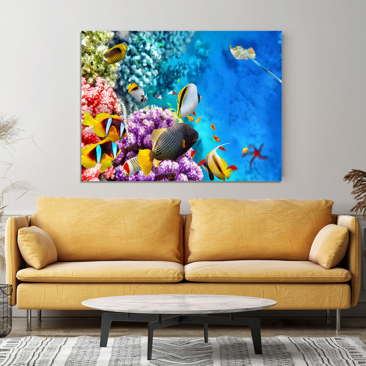 World with corals and tropical fish Canvas Print or Poster - Canvas Art Rocks - 4