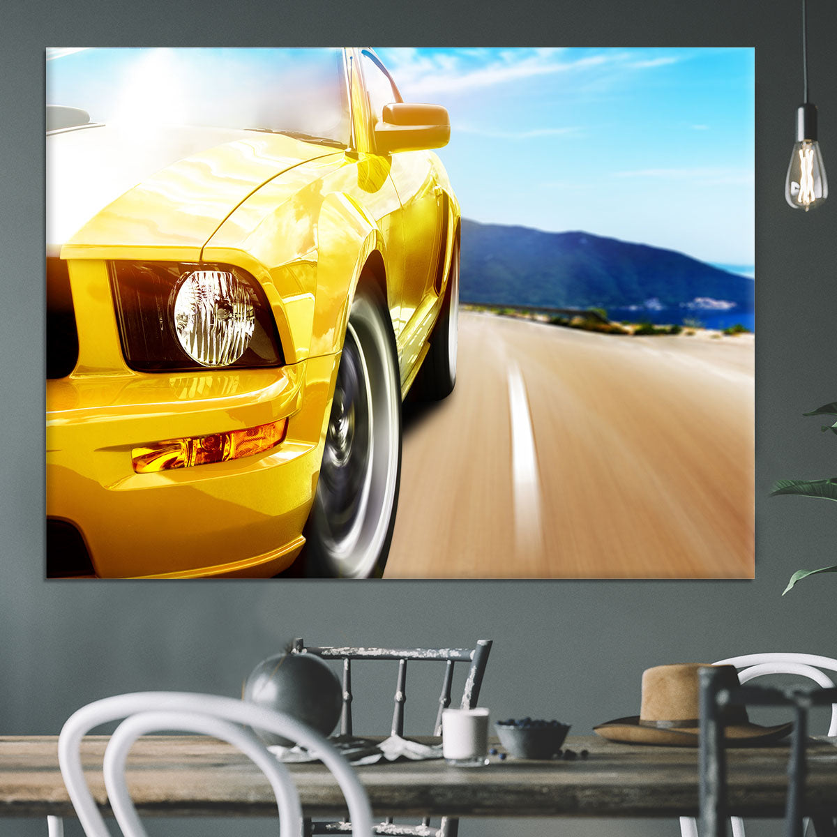 Yellow sport car Canvas Print or Poster - Canvas Art Rocks - 3