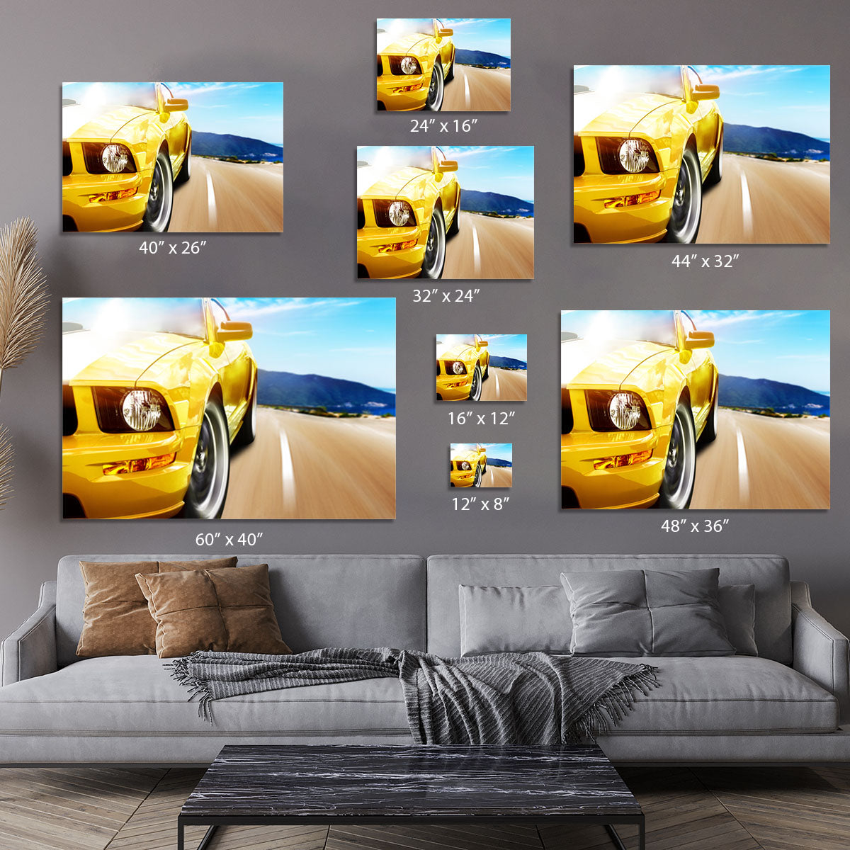 Yellow sport car Canvas Print or Poster - Canvas Art Rocks - 7
