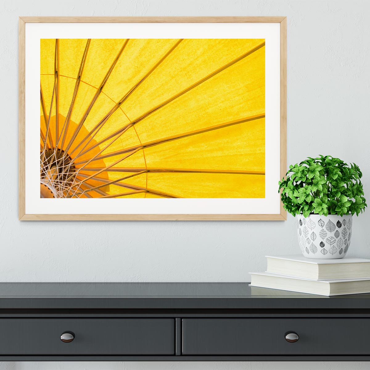 Yellow umbrella background Framed Print - Canvas Art Rocks - 3