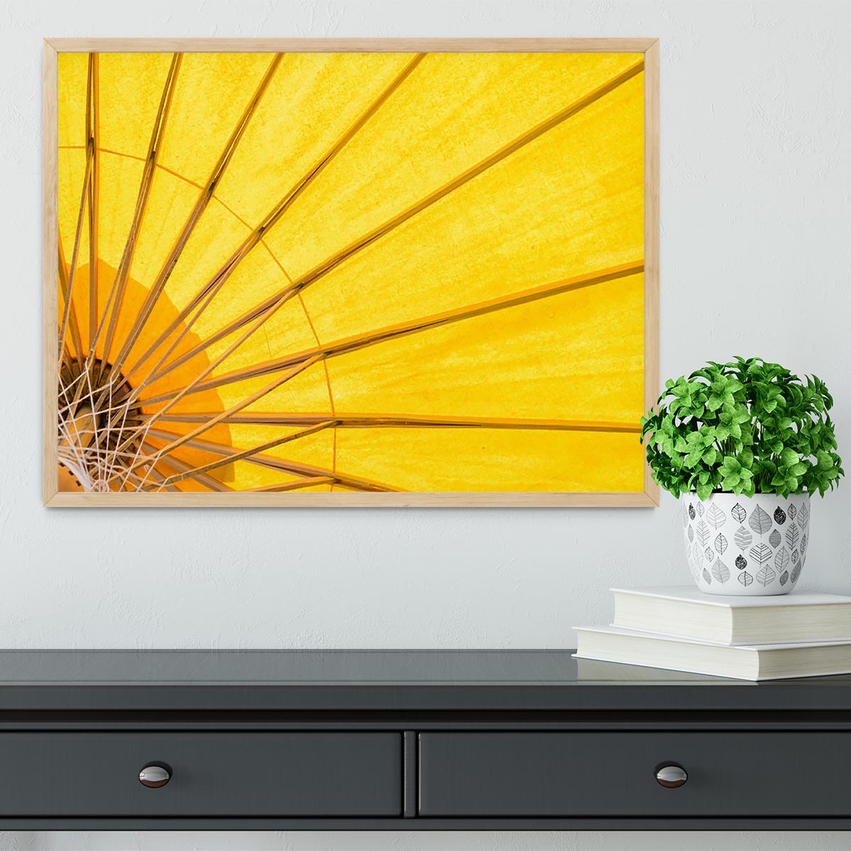 Yellow umbrella background Framed Print - Canvas Art Rocks - 4