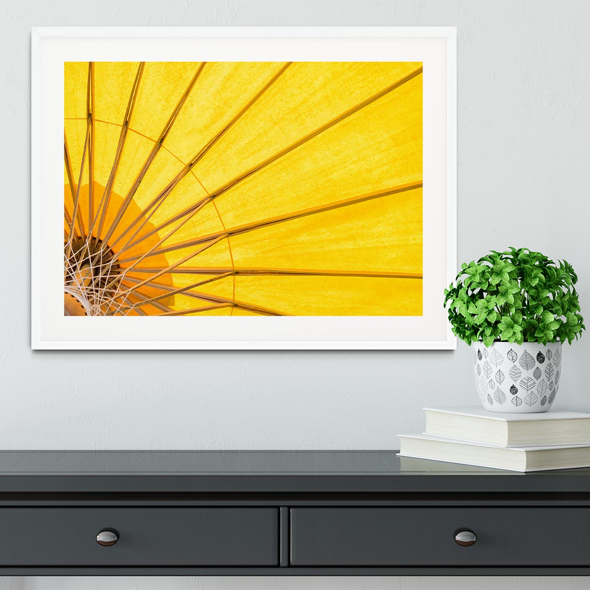 Yellow umbrella background Framed Print - Canvas Art Rocks - 5