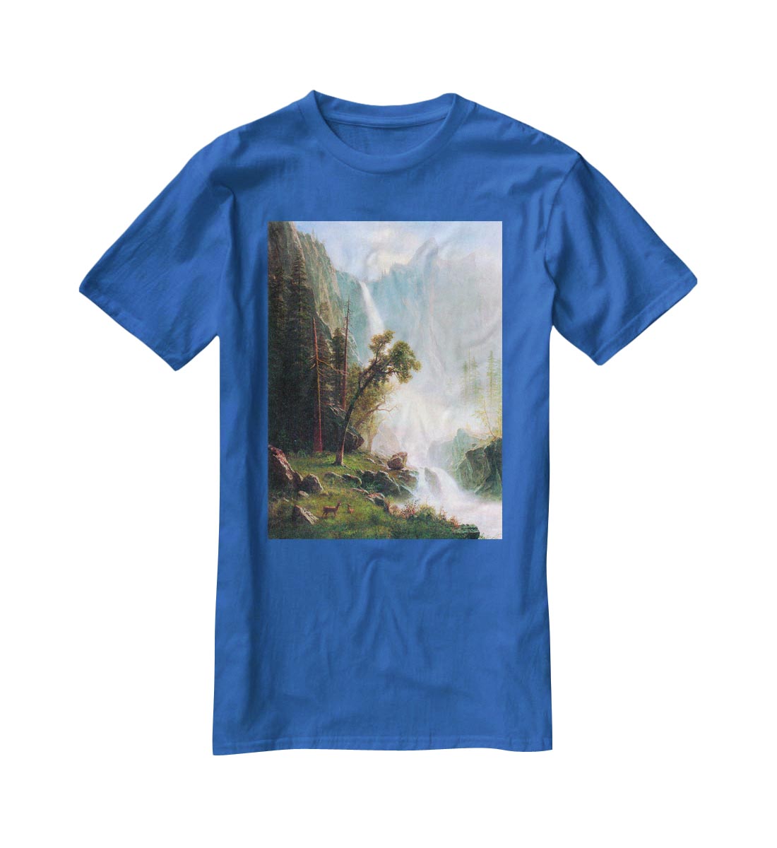 Yosemite Falls by Bierstadt T-Shirt - Canvas Art Rocks - 2