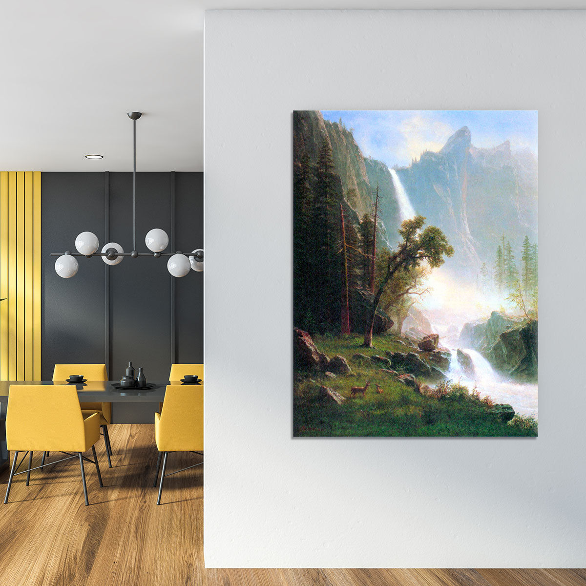 Yosemite Falls by Bierstadt Canvas Print or Poster - Canvas Art Rocks - 4