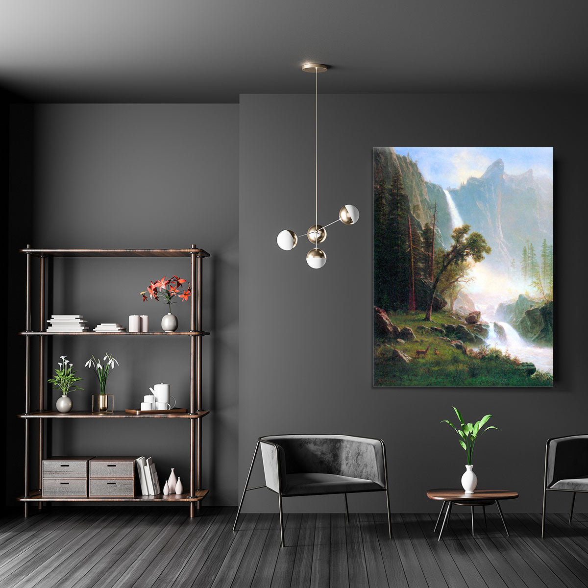 Yosemite Falls by Bierstadt Canvas Print or Poster - Canvas Art Rocks - 5