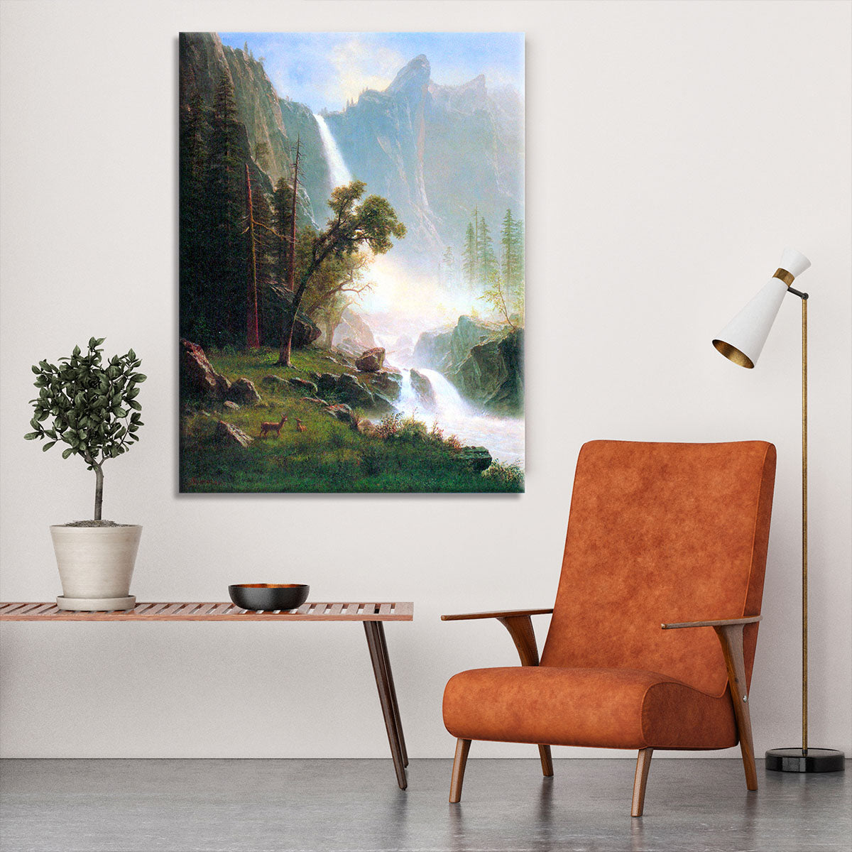 Yosemite Falls by Bierstadt Canvas Print or Poster - Canvas Art Rocks - 6